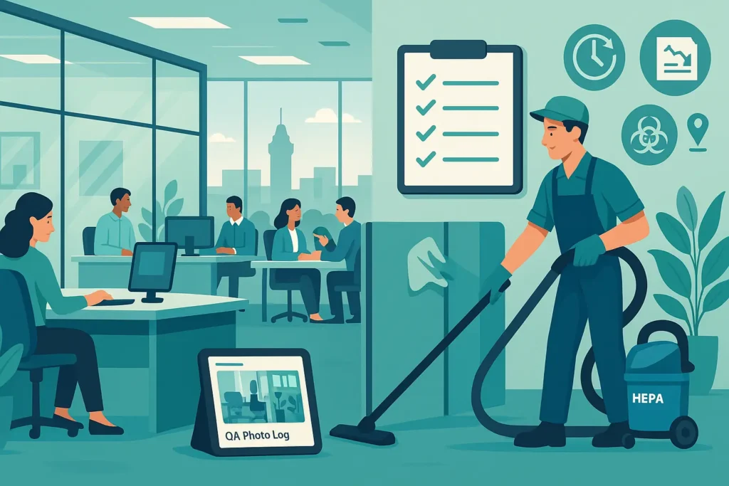 Clean, safe, on-schedule office cleaning in London, ON. We reduce complaints, boost uptime, and protect brand standards for B2B facilities across Southwestern Ontario.